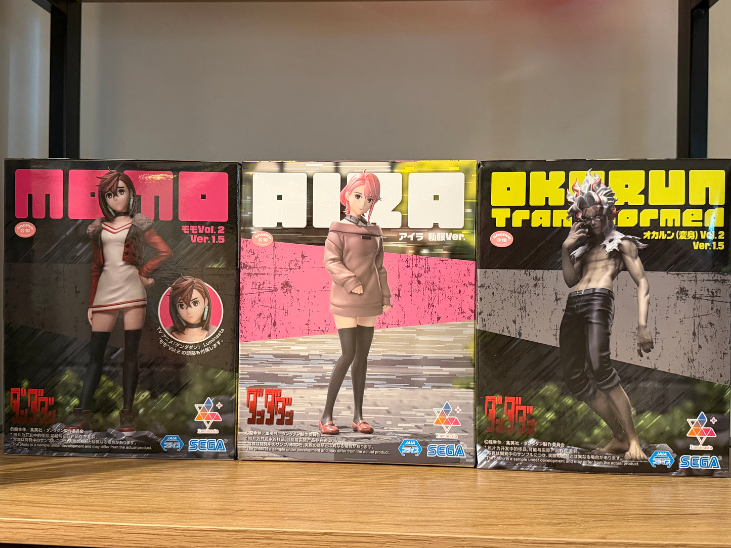 SEGA Luminasta Dandadan Figure Set – Momo Ayase, Aira Shiratori & Okarun (Transformed)